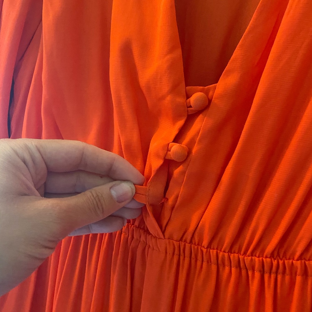 Orange Maxi Dress (Missing Button) - image 6